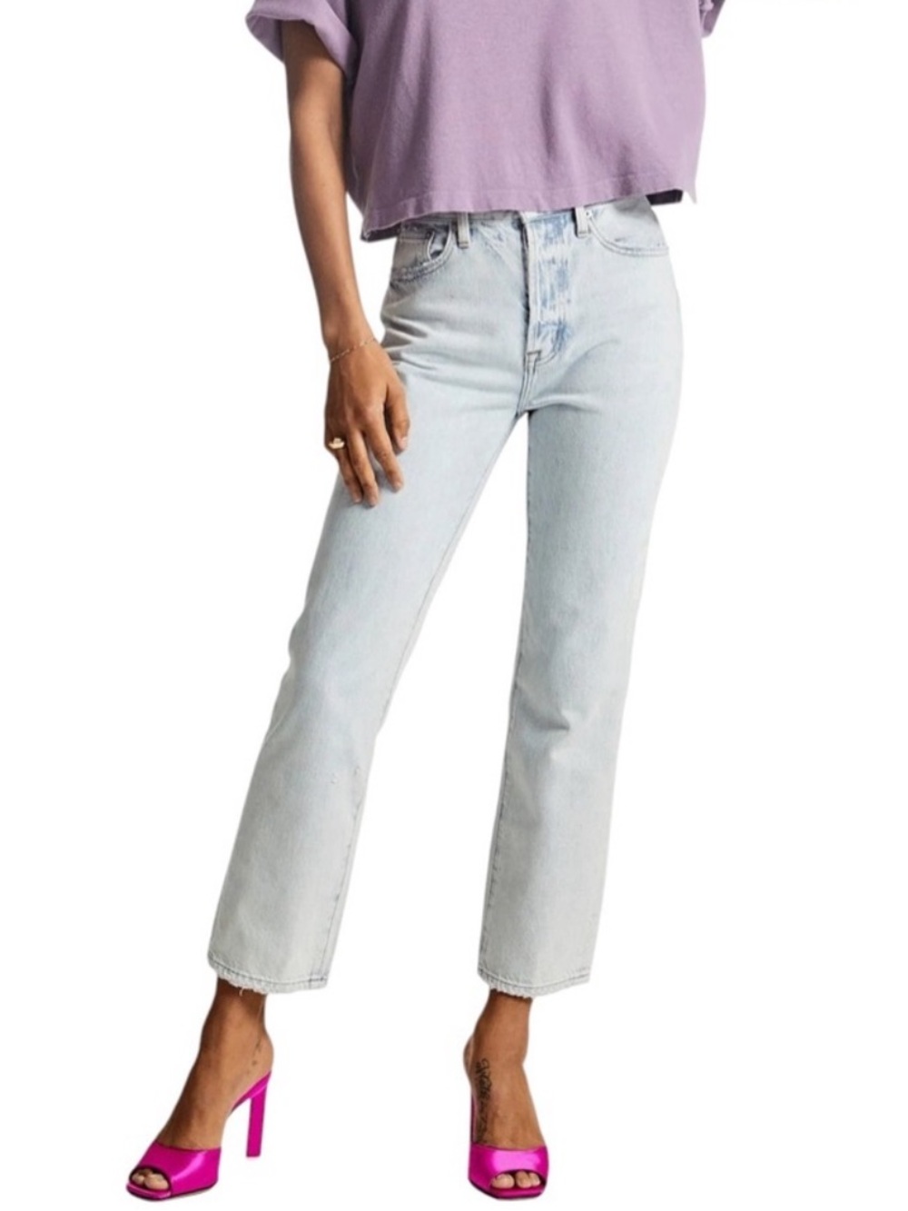 Pistola Charlie High Rise Straight Jeans - Rennie Wash